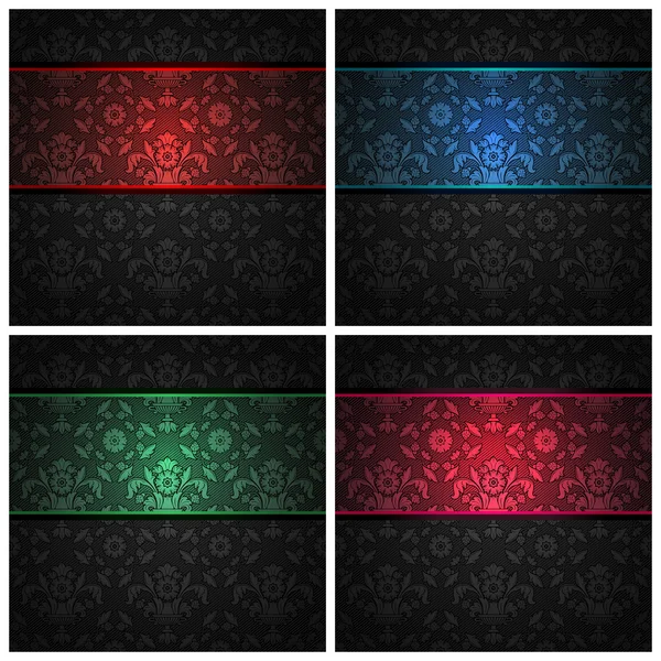 Set ornament template fabric texture - color ribbons. Vector eps10 — Stock Vector