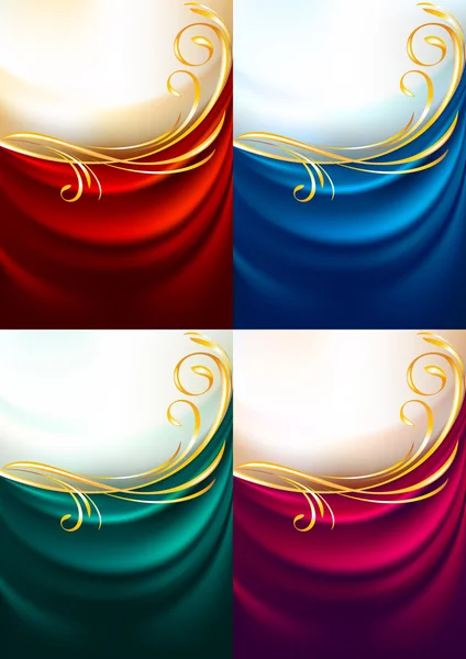 Set cortina de tela de color, fondo de vacaciones — Archivo Imágenes Vectoriales