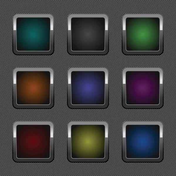 Set couleur chrome bouton web — Image vectorielle