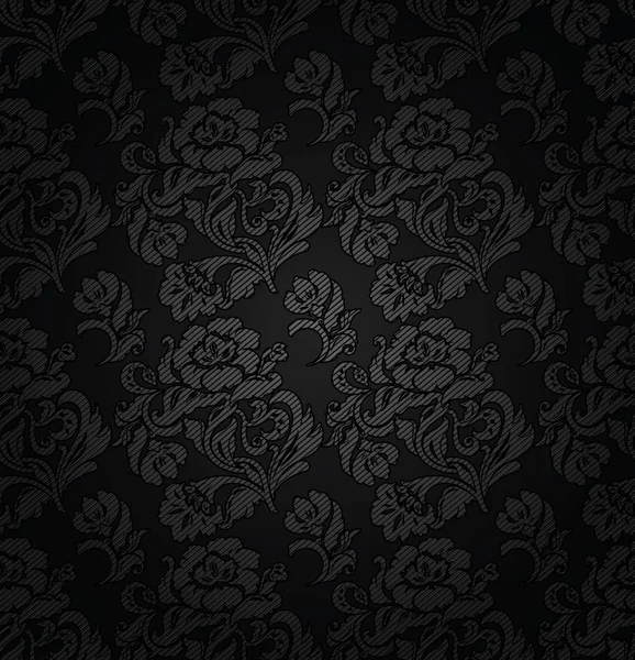 Corduroy fondo gris oscuro, tejido de textura de flores ornamentales — Archivo Imágenes Vectoriales