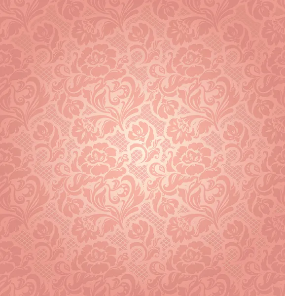 Lace achtergrond, decoratieve roze bloemen — Stockvector