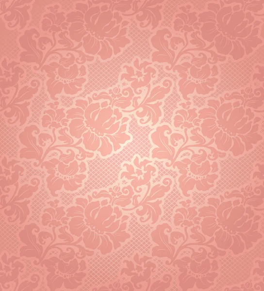 Lace background, ornamental beige flowers wallpaper — Stock Vector