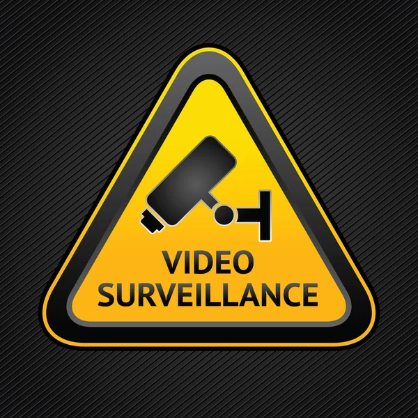 CCTV triángulo símbolos, botón web — Vector de stock