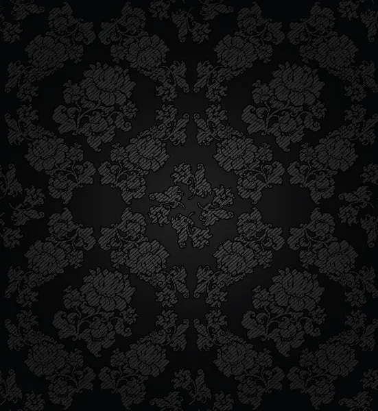 Corduroy fondo oscuro, flores textura tela — Archivo Imágenes Vectoriales