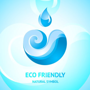 Blue water natural symbol clipart