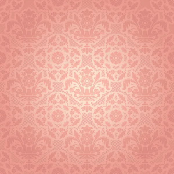 Lace achtergrond, roze sierbloemen sjabloon — Stockvector