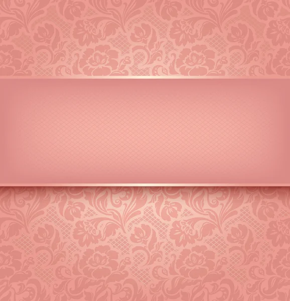 Fondo de encaje, tejido ornamental rosa textural. Vector eps 10 — Vector de stock