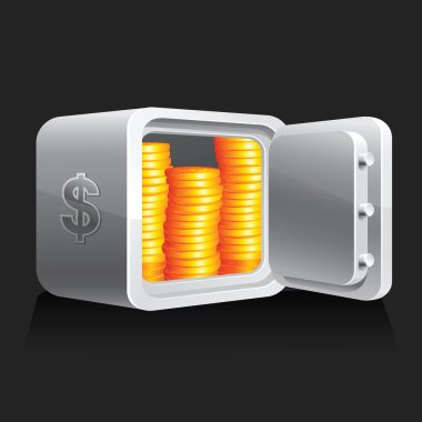 Safe & money symbols clipart