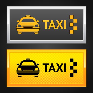 Taxi cab set label clipart