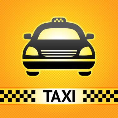 Taxi cab symbol on background pixel pattern clipart