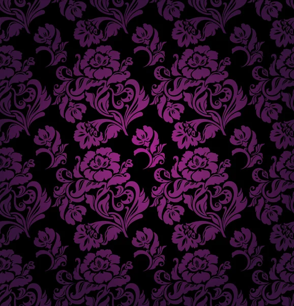 Nahtloses Muster, Ornament lila floralen Hintergrund — Stockvektor