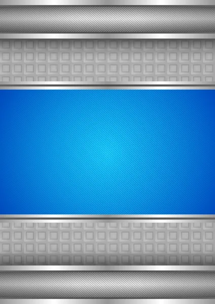 Hintergrundschablone, metallische Textur, blauer Blanko — Stockvektor