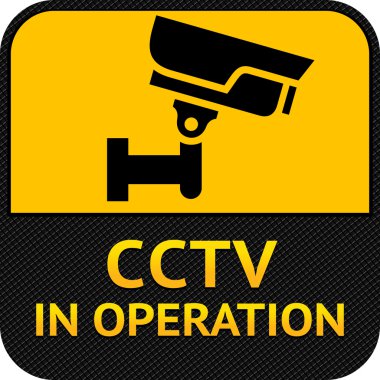 CCTV symbol, label security camera clipart