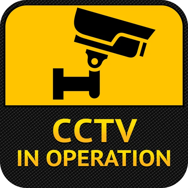 Símbolo de CCTV, câmera de segurança etiqueta — Vetor de Stock
