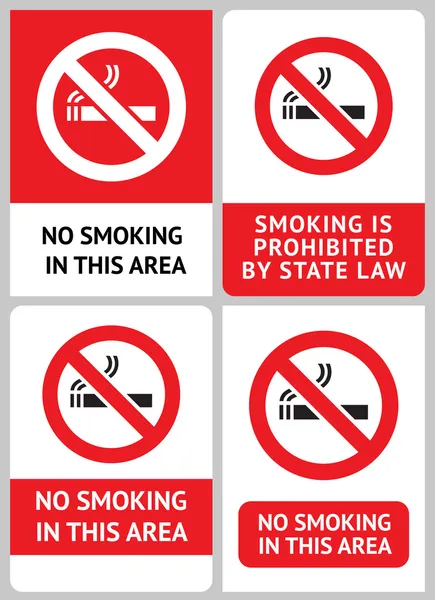 Label set No smoking — Stock Vector
