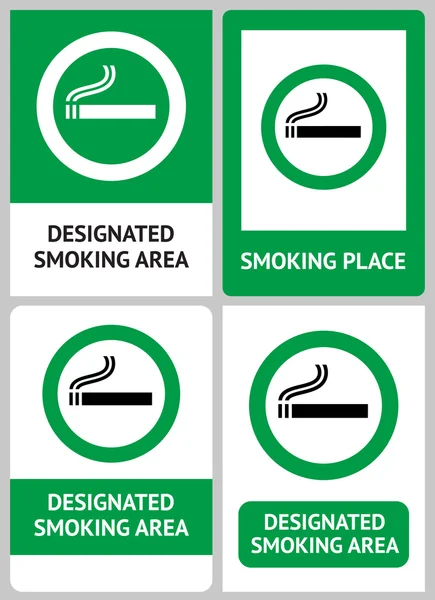 Etiket: Sigara içme yeri — Stok Vektör