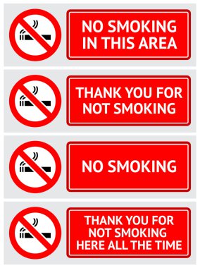 Labels set No smoking stickers clipart