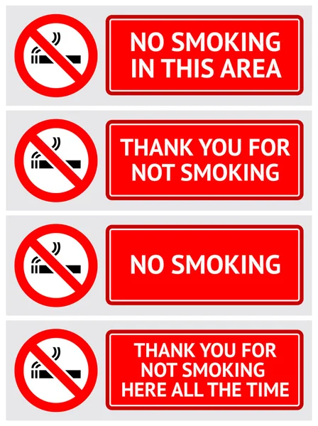 Etiketler ayarlandı Sigara etiketi yok — Stok Vektör