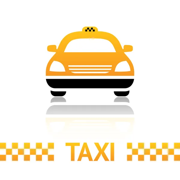 Taxi símbolo de la cabina sobre fondo blanco — Vector de stock