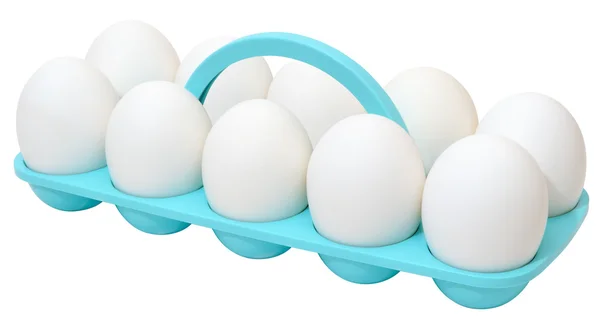 Huevos con conchas blancas. ingrediente de confitería popular — Foto de Stock