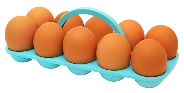 Una docena de huevos de gallina moteados (rojos) — Foto de Stock