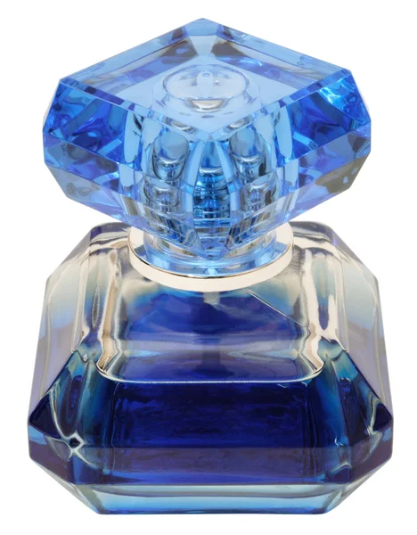 Modrá lahvička parfému — Stock fotografie