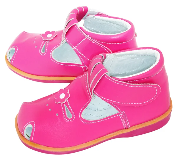 Sandálias de bebê rosa — Fotografia de Stock