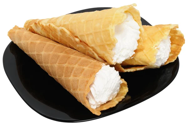 stock image Three waffle cone