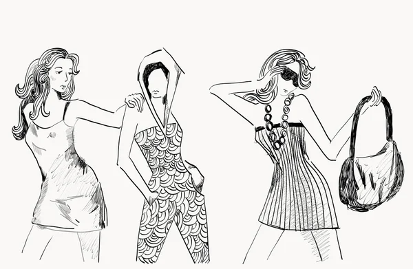 Женщины моды . — стоковый вектор