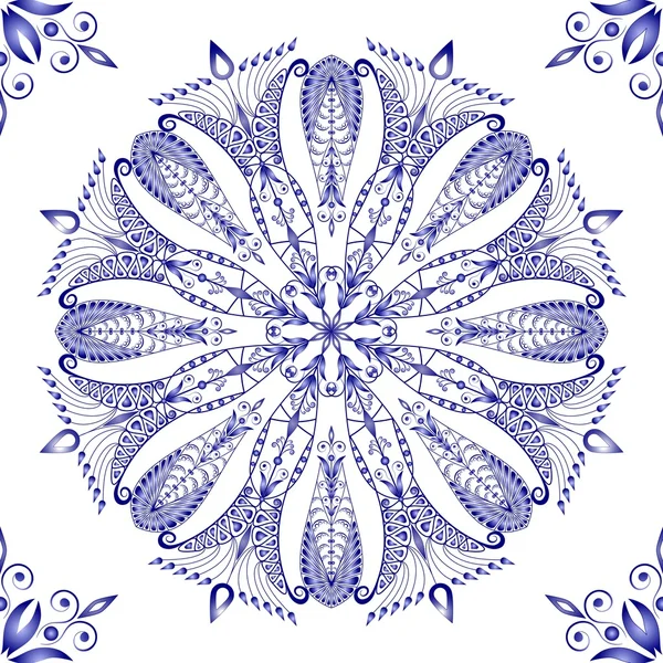 Prachtige blauwe patroon. naadloze. 2 — Stockvector