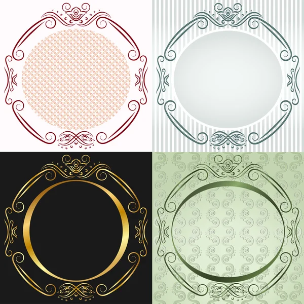 stock vector The round frame in antique style