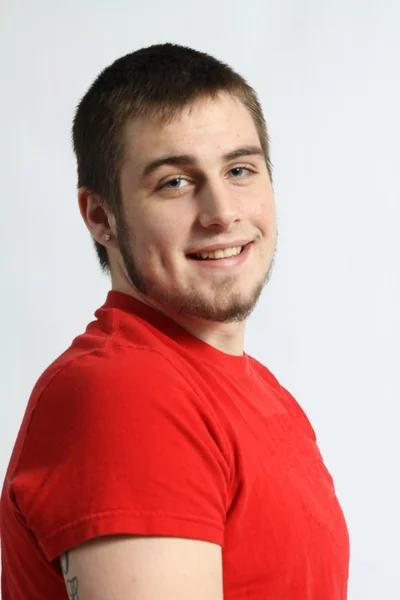 stock image Young Man in Red Shirt