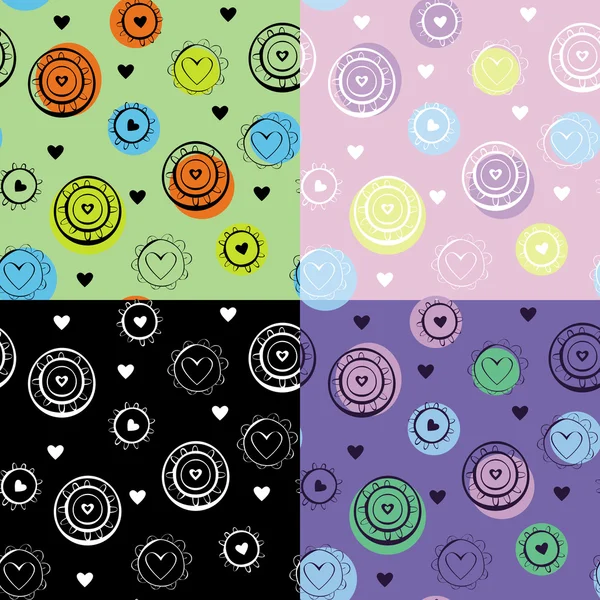 Set of flower backgrounds — Stock Vector