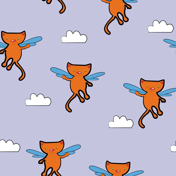 Φόντο. γάτες στον ουρανό — Διανυσματικό Αρχείο