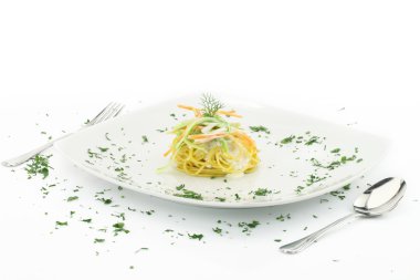 biber, beyaz soslu spagetti