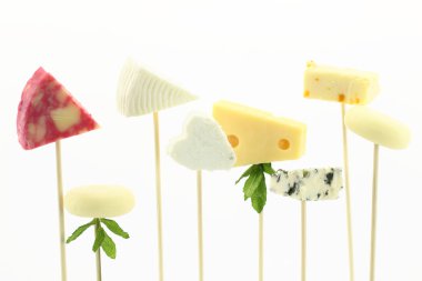 Various types of cheese isolated on white clipart