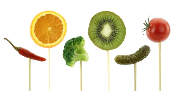 Zdravé stravovací koncept. zelenina a ovoce — Stock fotografie