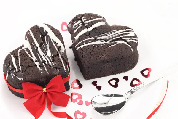 stock image Chocolate souffle heart