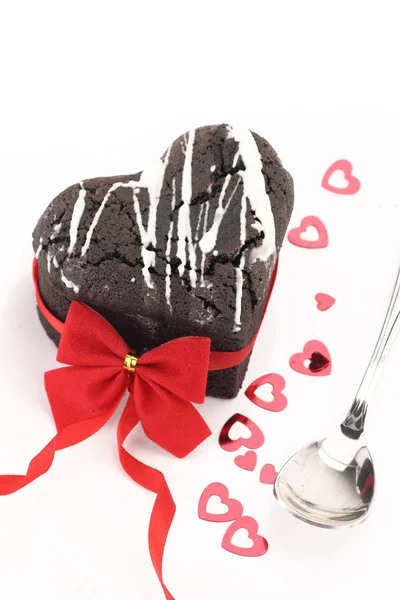 Csokoládé puding szív — Stock Fotó