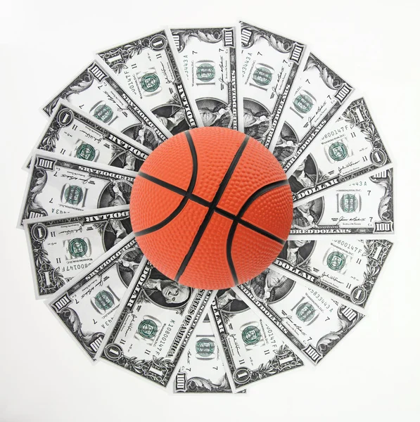 Basket and money — Stock Photo, Image