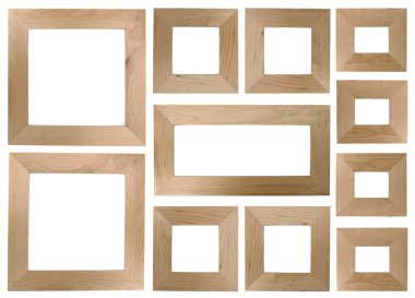 Blank wooden frames for photos clipart