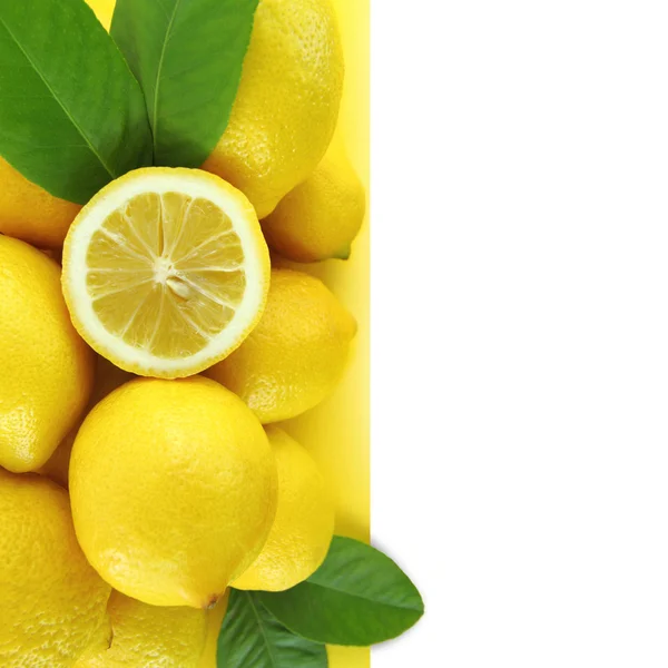 新鲜柠檬的背景 — 图库照片