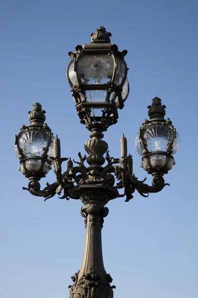 Lamppost on Pont Alexandre III Bridge — Stock Photo, Image