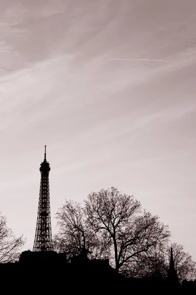 Torre Eiffel e paesaggio urbano parigino, Parigi — Foto Stock