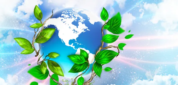 Frühlingsblätter Hintergrund mit Platz für Ihren Text. ökologisches Konzept — Stockfoto