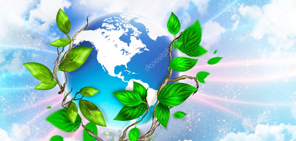 Spring leafs background with place for your text. Ecological concept