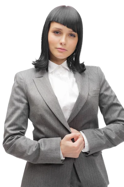 Впевнена успішна бізнес-леді ізольована на білому — стокове фото