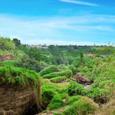 dalat, vietnam, güzel bir şelale. panoramik görünüm