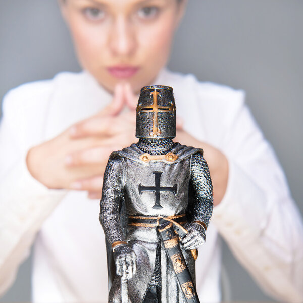 Secure service of insurance conceptual photo. Portrait of young