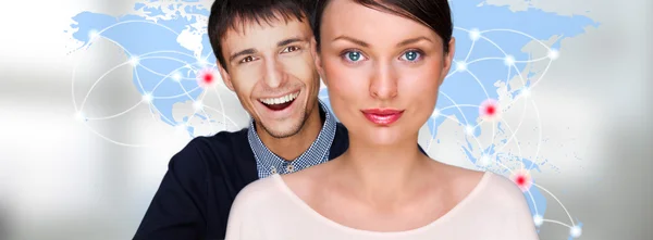Handsome friendly couple — Stock Photo, Image